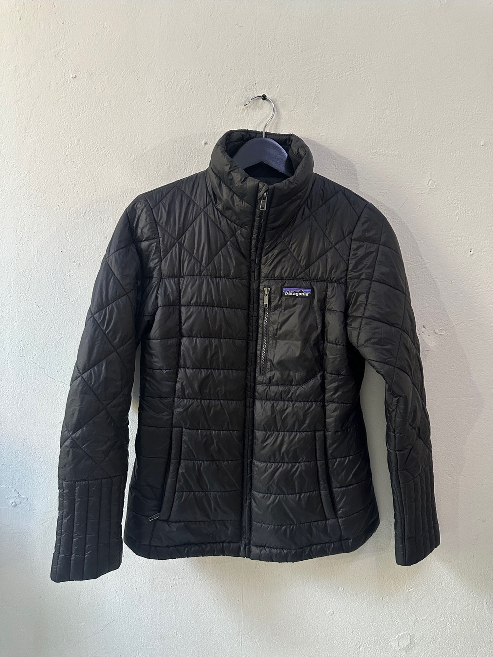 Patagonia Women’s Nano Puff Quilted Jacket Black Full Zip XS